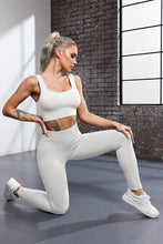 Load image into Gallery viewer, QINSEN Yoga Outfit for Women Seamless 2 Piece Workout Sport Bra High Waist Leggings Sets Beige