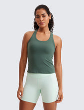 Load image into Gallery viewer, CRZ YOGA Butterluxe Racerback Workout Tank Tops for Women Sleeveless Camisole Gym Athletic Yoga Shirts Dark Forest Green