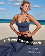 Load image into Gallery viewer, Everrysea Longline Sports Bra for Women Padded Workout Tank Tops Built in Bras Strappy Yoga Corp Top Camisole