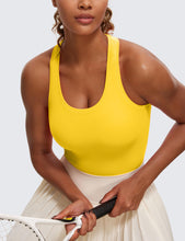 Load image into Gallery viewer, CRZ YOGA Butterluxe Racerback Workout Tank Tops for Women Sleeveless Camisole Gym Athletic Yoga Shirts High Visibility Yellow