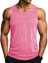 Load image into Gallery viewer, MAGCOMSEN Running Tank Top Men Dry Fit Gym Sleeveless T Shirts Athletic Workout Shirts Yoga Swim Beach Tank Tops Pink