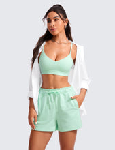 Load image into Gallery viewer, CRZ YOGA Butterluxe V-Neck Sports Bras for Women - Adjustable Thin Straps Padded Yoga Top Basic Wireless Camisole Mint Moment