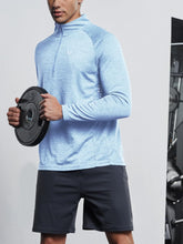 Load image into Gallery viewer, NORTHYARD Men's Running Shirt Long Sleeve Quarter Zip Pullover Moisture Wicking Quick Dry Athletic Workout Shirts SKYHEATHER