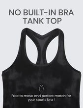 Load image into Gallery viewer, CRZ YOGA Butterluxe Racerback Workout Tank Tops for Women Sleeveless Camisole Gym Athletic Yoga Shirts Black Tie Dye Flowers