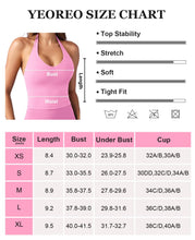Load image into Gallery viewer, YEOREO Women's Halter Crop Top V Neck Workout Going Out Tank Top Hazel Padded Sleeveless Backless Trendy Summer Camisole Bubblegum Pink