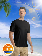 Load image into Gallery viewer, MAGCOMSEN Men's Athletic Short Sleeve Summer T-Shirt - Dry Fit & Ultra Lightweight with UV Protection, Black, US Medium