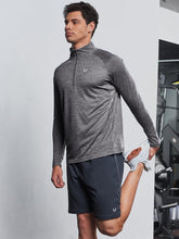 Load image into Gallery viewer, NORTHYARD Men's Running Shirt Long Sleeve Quarter Zip Pullover Moisture Wicking Quick Dry Athletic Workout Shirts GREYHEATHER