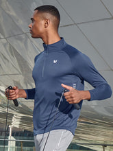 Load image into Gallery viewer, NORTHYARD Men's Running Shirt Long Sleeve Quarter Zip Pullover Moisture Wicking Quick Dry Athletic Workout Shirts FEDERALBLUE