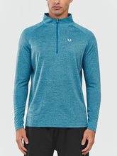 Load image into Gallery viewer, NORTHYARD Men's Running Shirt Long Sleeve Quarter Zip Pullover Moisture Wicking Quick Dry Athletic Workout Shirts CORALHEATHER