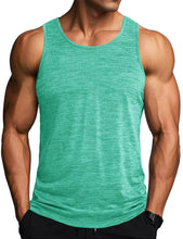 Load image into Gallery viewer, MAGCOMSEN Tank Top Men Dry Fit Lightweight Workout Shirts for Men Gym Muscle Swim Summer Tank Tops Light Green