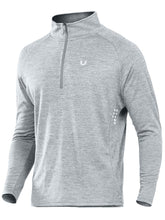 Load image into Gallery viewer, NORTHYARD Men's Running Shirt Long Sleeve Quarter Zip Pullover Moisture Wicking Quick Dry Athletic Workout Shirts Lightheather
