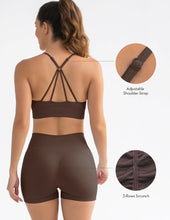 Load image into Gallery viewer, FRESOUGHT Beach Outfits for Women Summer 2 Piece Sets 2023 Vacation Sexy Trendy Workout Gym Biker Shorts Set Brown Coffee