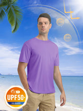 Load image into Gallery viewer, Mens Short Sleeve Shirts SPF 50+ Lightweight T-Shirt Sun Protection Rash Guards Shirts Gym Base Layer Shirts Running Shirts Active Shirts