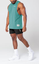Load image into Gallery viewer, Project Titan Men's Drop Arm Tank Top – Cut Off Sleeveless Gym Shirt for Weightlifting & Bodybuilding in Teal Green