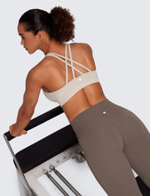 Load image into Gallery viewer, CRZ YOGA Women's Strappy Sports Bras Fitness Workout Padded Yoga Criss Cross Back Cami Mojave Tan