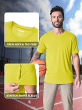 Load image into Gallery viewer, Men's UPF 50 T Shirts Running Shirts Dry Fit Summer Top Tee Cool Active Shirts Short Sleeve Athletic T-Shirts Yellow