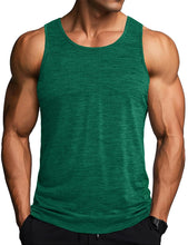 Load image into Gallery viewer, MAGCOMSEN Swim Tank Top Men Gym Dry Fit Sleeveless Muscle Shirts for Men Athletic Workout Active Tank Top Jade Green