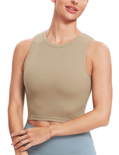 Load image into Gallery viewer, Natural Feelings Nudi Sports Bras for Women Removable Padded Yoga Tank Tops Sleeveless Fitness Workout Crop Tops Khaki
