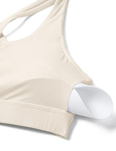 Load image into Gallery viewer, CRZ YOGA Women's Strappy Sports Bras Fitness Workout Padded Yoga Criss Cross Back Cami White Apricot