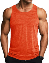 Load image into Gallery viewer, MAGCOMSEN Men's Tank Tops Dry Fit Workout Gym Running Summer Muscle Shirt Swim Athletic Tanks Top Orange