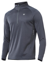 Load image into Gallery viewer, NORTHYARD Men's Running Shirt Long Sleeve Quarter Zip Pullover Moisture Wicking Quick Dry Athletic Workout Shirts Darkgrey
