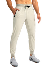 Load image into Gallery viewer, Pudolla Men's Lightweight Jogger Pants Workout Running Tapered Joggers for Men with Zipper Pockets for Athletic Travel Casual(Khaki)