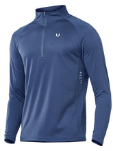 Load image into Gallery viewer, NORTHYARD Men's Running Shirt Long Sleeve Quarter Zip Pullover Moisture Wicking Quick Dry Athletic Workout Shirts FEDERALBLUE