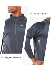Load image into Gallery viewer, NORTHYARD Men's Running Shirt Long Sleeve Quarter Zip Pullover Moisture Wicking Quick Dry Athletic Workout Shirts Darkgrey