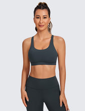 Load image into Gallery viewer, CRZ YOGA Women's Strappy Sports Bras Fitness Workout Padded Yoga Criss Cross Back Cami Melanite
