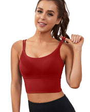 Load image into Gallery viewer, Everrysea Longline Sports Bra for Women Padded Workout Tank Tops Built in Bras Strappy Yoga Corp Top Camisole