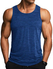 Load image into Gallery viewer, MAGCOMSEN Tank Tops for Men Dry Fit Running Yoga Sports Shirts Lightweight Workout Tank Tops Sleeveless Gym Tank Top Summer Medium Blue