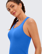 Load image into Gallery viewer, CRZ YOGA Butterluxe Racerback Workout Tank Tops for Women Sleeveless Camisole Gym Athletic Yoga Shirts Sparkle Blue