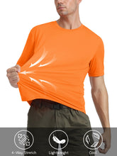 Load image into Gallery viewer, Mens T Shirt UV Shirt Active T Shirts Quick Dry Crew Neck T Shirts Athletic Running Gym Workout Shirts Short Sleeve Tee Top Orange
