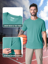 Load image into Gallery viewer, Mens Short Sleeve T Shirts UPF 50+ Shirt Sun Protection T-Shirts Rash Guards Shirts Gym Workout Quick Dry Shirts Grey Green