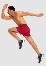 Load image into Gallery viewer, Men's Running Shorts with Zipper Pockets Quick Dry Gym Athletic Workout 5" Shorts for Men (red)