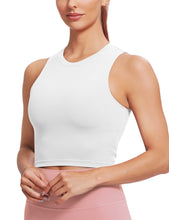 Load image into Gallery viewer, Natural Feelings Nudi Sports Bras for Women Removable Padded Yoga Tank Tops Sleeveless Fitness Workout Crop Tops A-White