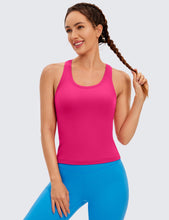 Load image into Gallery viewer, CRZ YOGA Butterluxe Racerback Workout Tank Tops for Women Sleeveless Camisole Gym Athletic Yoga Shirts Granita Pink