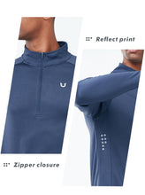 Load image into Gallery viewer, NORTHYARD Men's Running Shirt Long Sleeve Quarter Zip Pullover Moisture Wicking Quick Dry Athletic Workout Shirts FEDERALBLUE