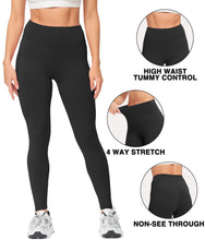 Load image into Gallery viewer, Natural Feelings Buttercloud High Waisted Leggings for Women Ultra Soft Stretch Opaque Slim Yoga Leggings,2-Pack,Black,L-XL