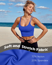 Load image into Gallery viewer, Everrysea Longline Sports Bra for Women Padded Workout Tank Tops Built in Bras Strappy Yoga Corp Top Camisole