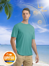 Load image into Gallery viewer, Mens Short Sleeve T Shirts UPF 50+ Shirt Sun Protection T-Shirts Rash Guards Shirts Gym Workout Quick Dry Shirts Grey Green