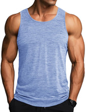 Load image into Gallery viewer, MAGCOMSEN Muscle Tank Tops for Men Sleeveless Shirts Men Running Tank Top Men Gym Tank Quick Dry Workout Athletic Tank Top Light Blue