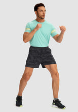 Load image into Gallery viewer, G Gradual Men's Running Shorts with Zipper Pockets Quick Dry Gym Athletic Workout 5" Shorts for Men (Grey camo)