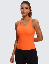 Load image into Gallery viewer, CRZ YOGA Butterluxe Racerback Workout Tank Tops for Women Sleeveless Camisole Gym Athletic Yoga Shirts Neon Orange