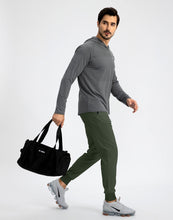 Load image into Gallery viewer, Pudolla Men's Lightweight Jogger Pants Workout Running Tapered Joggers for Men with Zipper Pockets for Athletic Travel Casual(Army Green)