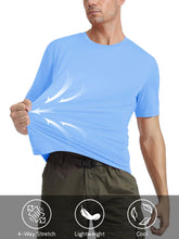 Load image into Gallery viewer, MAGCOMSEN Short Sleeve T Shirt Men UV Protection Shirts Moisture Wicking T Shirts Quick Dry Active Shirts Crew Neck Sky Blue