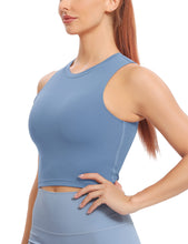 Load image into Gallery viewer, Natural Feelings Nudi Sports Bras for Women Removable Padded Yoga Tank Tops Sleeveless Fitness Workout Crop Tops Ink Blue