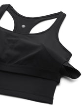 Load image into Gallery viewer, CRZ YOGA Butterluxe Womens Y-Back Racerback Longline Sports Bra - Padded Scoop Neck Workout Crop Tank Top with Built in Pads Grey Sage