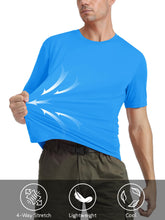 Load image into Gallery viewer, Mens Short Sleeve T Shirts Dry Fit Summer Shirts Ultra Lightweight UV Protection Hiking Shirts Athletic Tshirts Active T-Shirt Azure