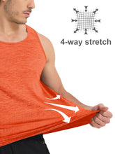 Load image into Gallery viewer, MAGCOMSEN Men's Tank Tops Dry Fit Workout Gym Running Summer Muscle Shirt Swim Athletic Tanks Top Orange
